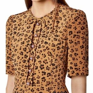 L.K.Bennett DR Montana Animal Print 100% Silk Dress NWT Size 8
